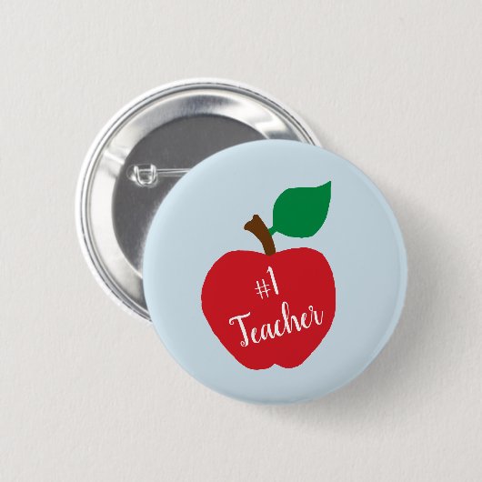 Personaliseer Red Apple Teacher Gift #1 Teacher Pi Ronde Button 5,7 Cm (Voorkant /achterkant)