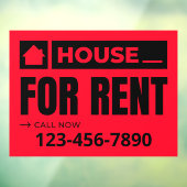 Personaliseer Red Black House te huur onroerend go Raamsticker (Vel 3)