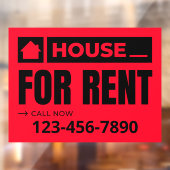 Personaliseer Red Black House te huur onroerend go Raamsticker (Vel 2)