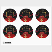 Personaliseer Red Carpet Theme Party Save the Date Ronde Sticker (Vel)
