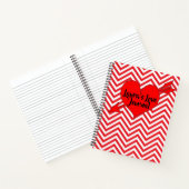 Personaliseer Red Chevron Arrow Heart Valentijnsda Notitieboek (Binnen)