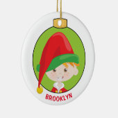 Personaliseer Red Hair Boy Elf Keramisch Ornament (Rechts)