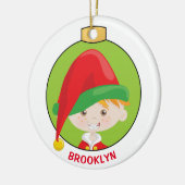 Personaliseer Red Hair Boy Elf Keramisch Ornament (Links)