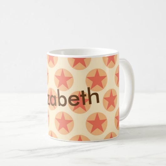 Personaliseer Red Star Pattern door storeman Koffiemok (Voorkant rechts)