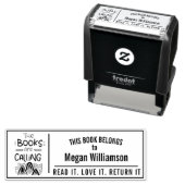 Personaliseer Retourboek Bibliotheek Rubber Stamp Zelfinktende Stempel (In situ)