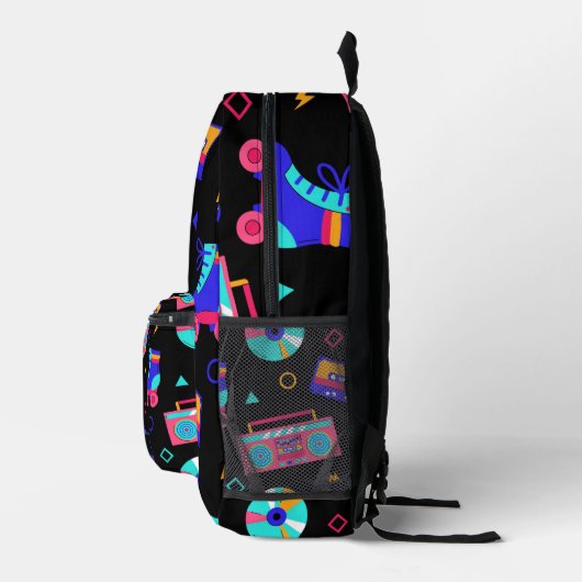 Personaliseer Retro 80's-thema Bedrukte Rugzak (Rechts)