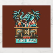 Personaliseer Retro Elephant Tiki Bar Bier Etiket (Enkel label)