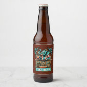 Personaliseer Retro Elephant Tiki Bar Bier Etiket (Voorkant)