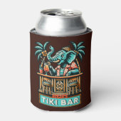 Personaliseer Retro Elephant Tiki Bar Blikjeskoeler (Blikje Voorkant)