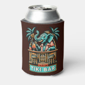 Personaliseer Retro Elephant Tiki Bar Blikjeskoeler (Blikje Achterkant)