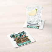 Personaliseer Retro Elephant Tiki Bar Kartonnen Onderzetters (Insitu)