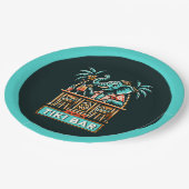 Personaliseer Retro Elephant Tiki Bar Papieren Bordje (Gekanteld)