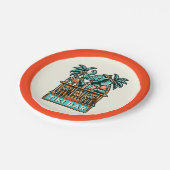 Personaliseer Retro Elephant Tiki Bar Papieren Bordje (Gekanteld)