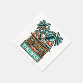 Personaliseer Retro Elephant Tiki Bar Servet (Hoek)