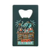 Personaliseer Retro Olifant Tiki Ba Creditkaart Flessenopener (Achterkant)