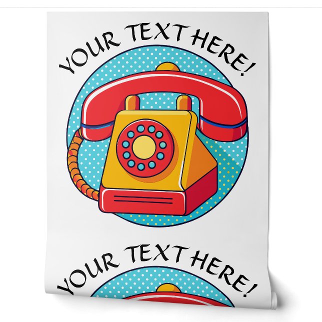 Personaliseer  Retro Roterende Telefoon Adverteren Behang (Afrollen)
