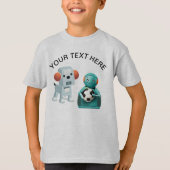 Personaliseer Robot Dog Sports Voetbal T-shirt (Voorkant)