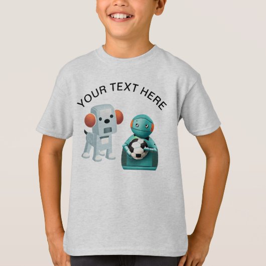 Personaliseer Robot Dog Sports Voetbal T-shirt (Voorkant)