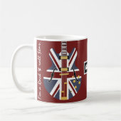 Personaliseer Rock & Roll Star Union Jack gitaar Koffiemok (Links)