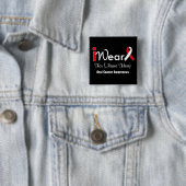 Personaliseer rode en witte lint orale kanker vierkante button 5,1 cm (In situ)