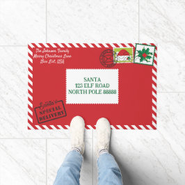 Personaliseer Rode Kerstman Letter Kerstmis Deurmat