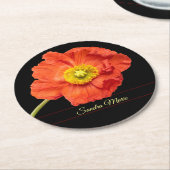 Personaliseer Rode klaproos bloem Ronde Papier Ond Kartonnen Onderzetter (Gebogen)