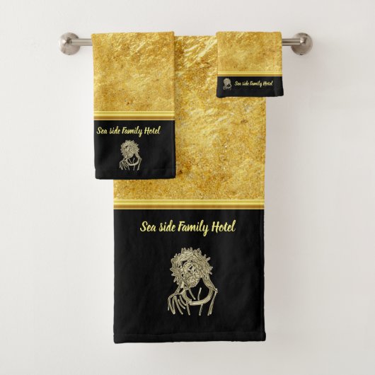 Personaliseer romantische Jesus gouden folie met z Bad Handdoek (Insitu)