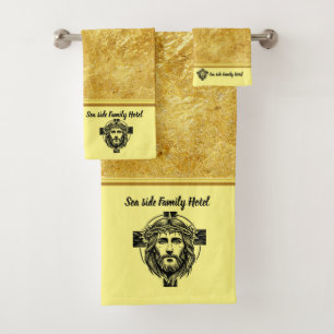 Personaliseer Romantische Spiritualiteit Jesus Gol Bad Handdoek