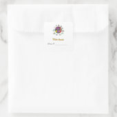 Personaliseer Rond de Wereld Ex Libris Vierkante Sticker (Tas)