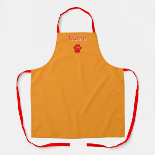 Personaliseer Rood Pootjes Logo Oranje Schort