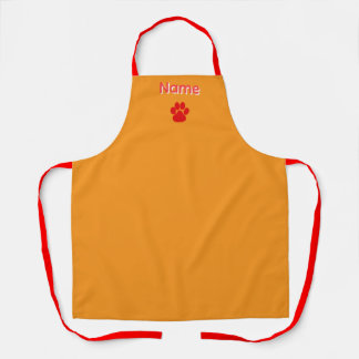 Personaliseer Rood Pootjes Logo Oranje Schort