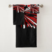 Personaliseer rood, zwart en wit cheerleader bad handdoek (Insitu)