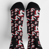 Personaliseer Rood, Zwart en Wit Volleybal Sokken (Top)