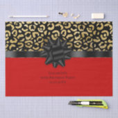 Personaliseer Rood Zwart Goud Luipaardprint Verjaa Tissuepapier (Craft)