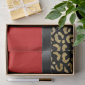 Personaliseer Rood Zwart Goud Luipaardprint Verjaa Tissuepapier (Geschenk)