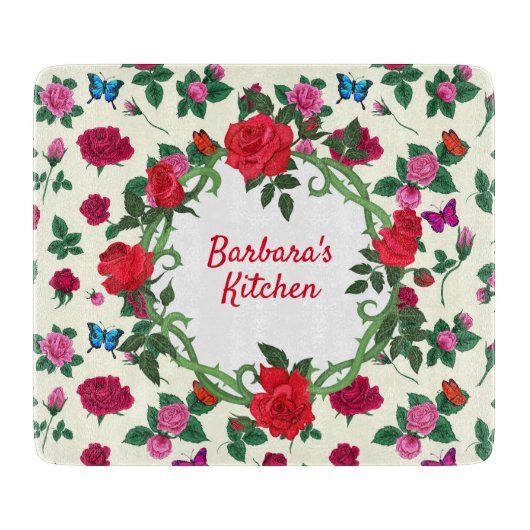 Personaliseer Roos Garden Snijplank (Voorkant)