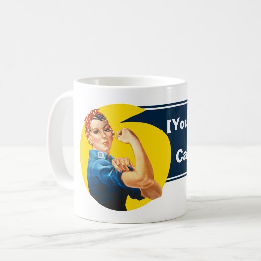 Personaliseer Rosie Riveter Empowerment Vrouwen Vr Koffiemok (Voorkant links)