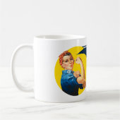 Personaliseer Rosie Riveter Empowerment Vrouwen Vr Koffiemok (Links)