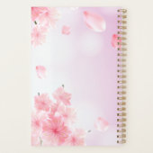 Personaliseer Roze Bloemen Jaarlijkse Planner (Achterkant)