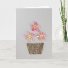 Personaliseer roze bloemen knoppen op Birthday Kaart