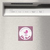 Personaliseer roze carriage Baby shower Favor Magneet (Insitu (Vaatwasser))