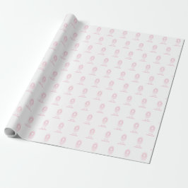 Personaliseer, Roze Eerste Heilige Communie Kruis  Cadeaupapier