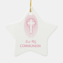 Personaliseer, Roze Eerste Heilige Communie Kruis 