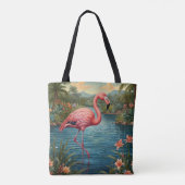Personaliseer Roze flamingo Tote Bag (Achterkant)