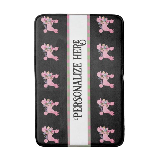 Personaliseer Roze Franse Podle Badmat (Voorkant Verticaal)