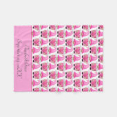 Personaliseer Roze Gnome Woodland Scandinavisch Le Fleece Deken (Voorkant (Horizontaal))