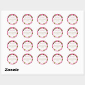 Personaliseer Roze Hydrangea Bruidsuitnodiging Ronde Sticker (Vel)
