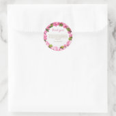 Personaliseer Roze Hydrangea Bruidsuitnodiging Ronde Sticker (Tas)
