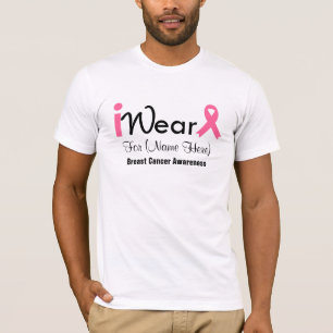 Personaliseer roze koolstofborst kanker t-shirt