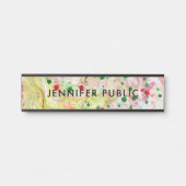 Personaliseer roze roodgeel groen Paars modern Deurbordje (Voorkant)